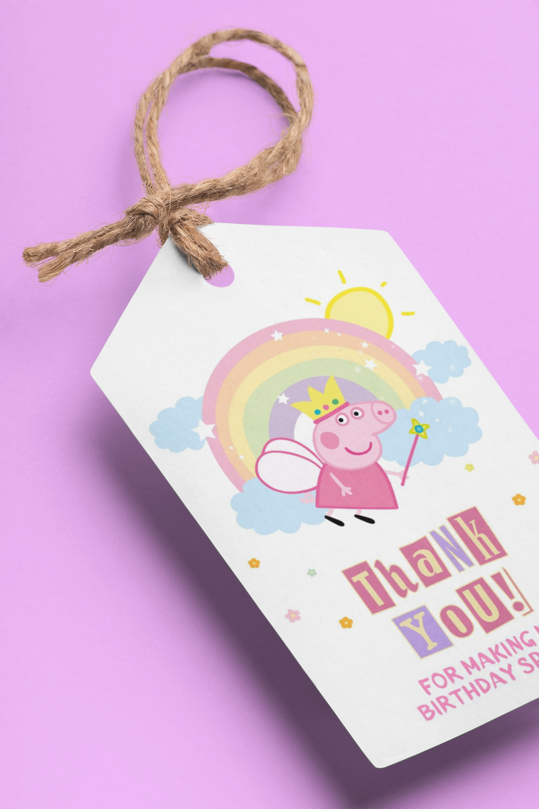 Peppa Pig Theme Birthday Favour Tags (2 x 3.5 inches/250 GSM Cardstock/Mixcolour/30Pcs)