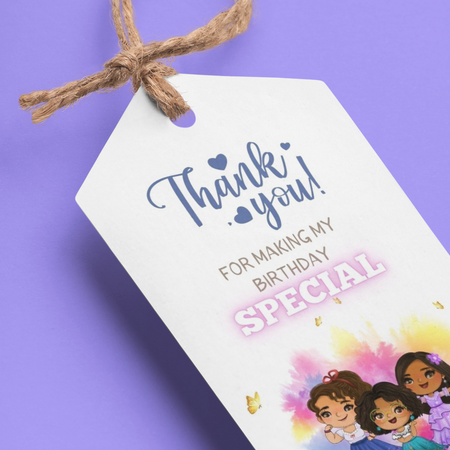 Dolls Theme Birthday Favour Tags (2 x 3.5 inches/250 GSM Cardstock/Mixcolour/30Pcs)