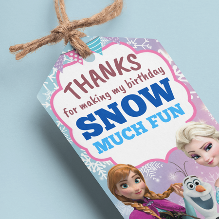 Frozen Theme Birthday Favour Tags (2 x 3.5 inches/250 GSM Cardstock/Multicolour/30Pcs)