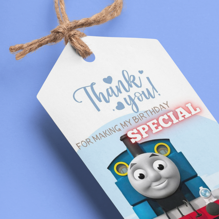 Thomas The Train Theme Birthday Favour Tags (2 x 3.5 inches/250 GSM Cardstock/Mixcolour/30Pcs)