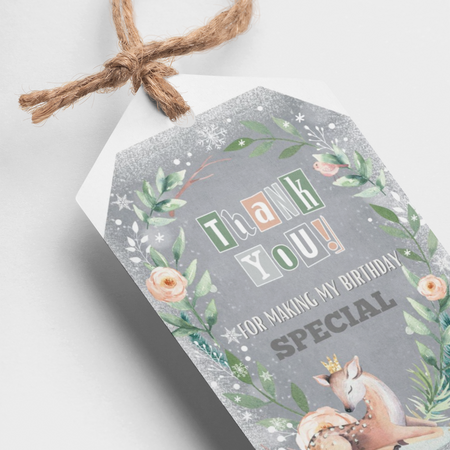Winter Onderland Theme Birthday Favour Tags (2 x 3.5 inches/250 GSM Cardstock/Mixcolour/30Pcs)