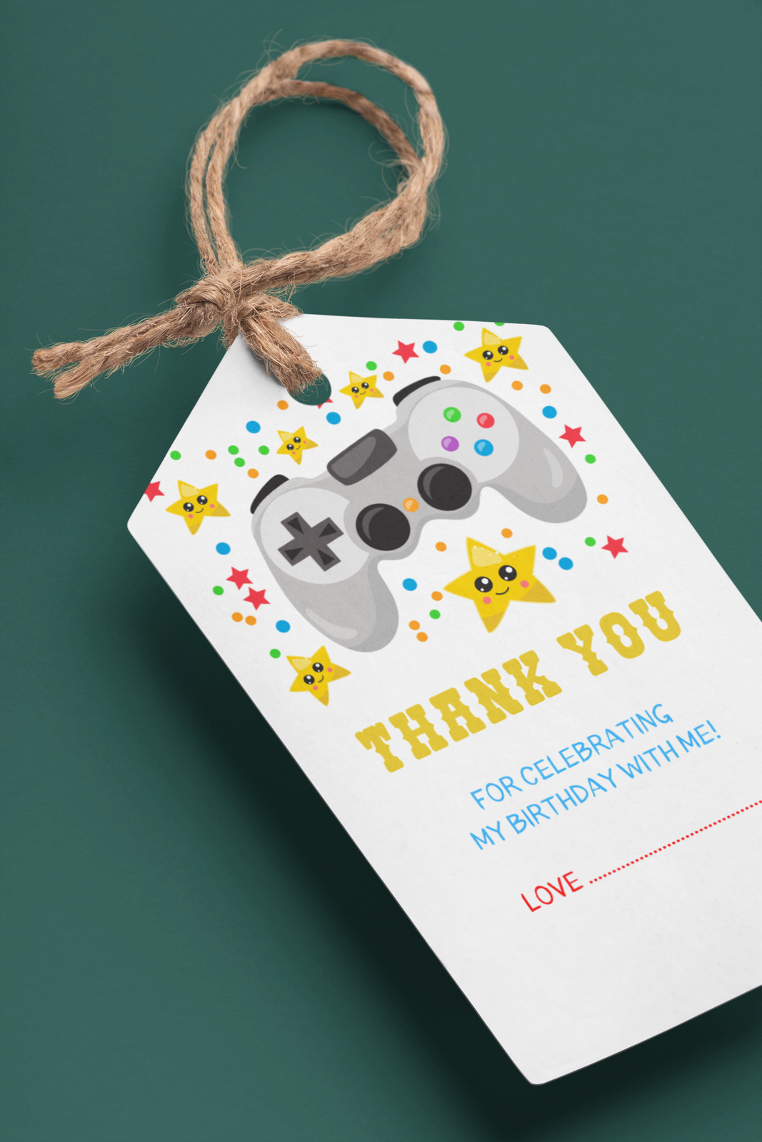 Game On Theme Birthday Favour Tags (2 x 3.5 inches/250 GSM Cardstock/Multicolour/30Pcs)