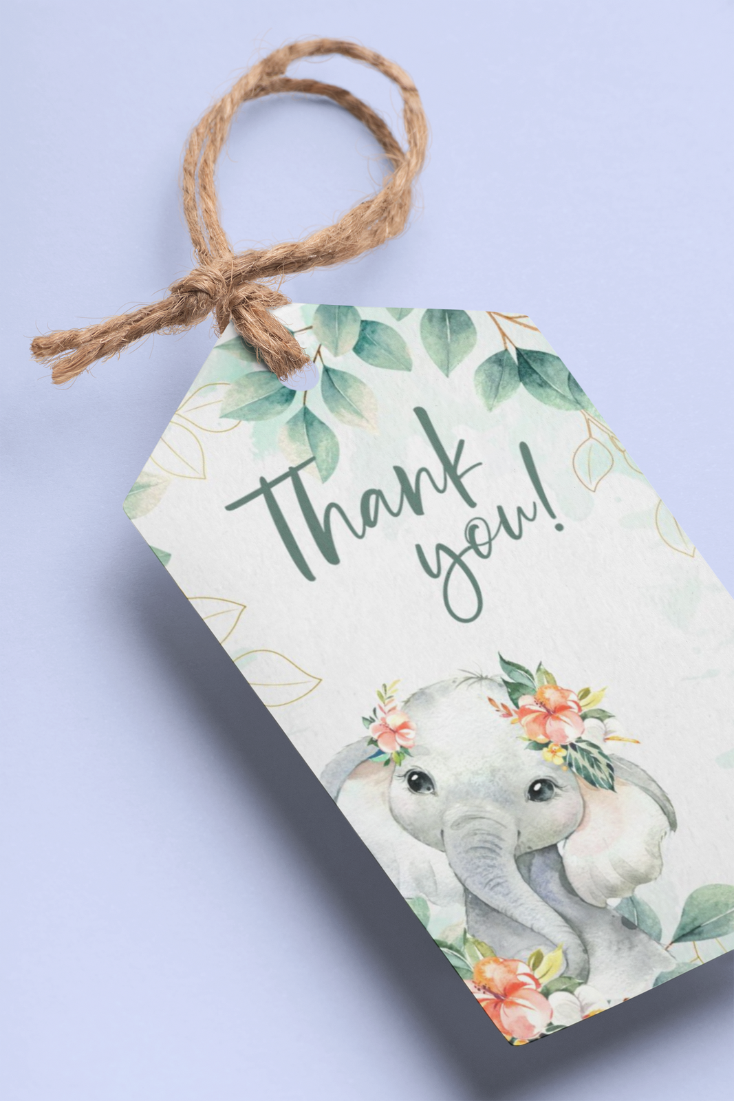 Elephant Theme Birthday Favour Tags (2 x 3.5 inches/250 GSM Cardstock/Mixcolour/30Pcs)