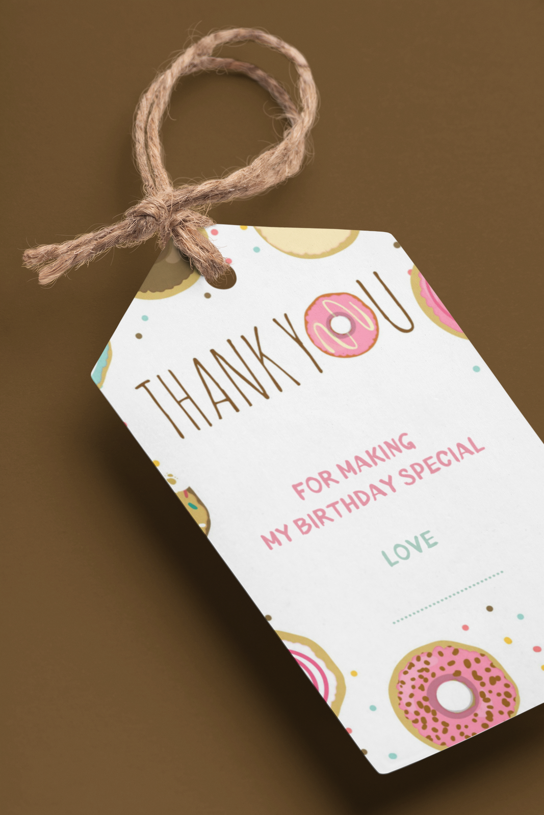 Doughnut Theme Birthday Favour Tags (2 x 3.5 inches/250 GSM Cardstock/Multicolour/30Pcs)