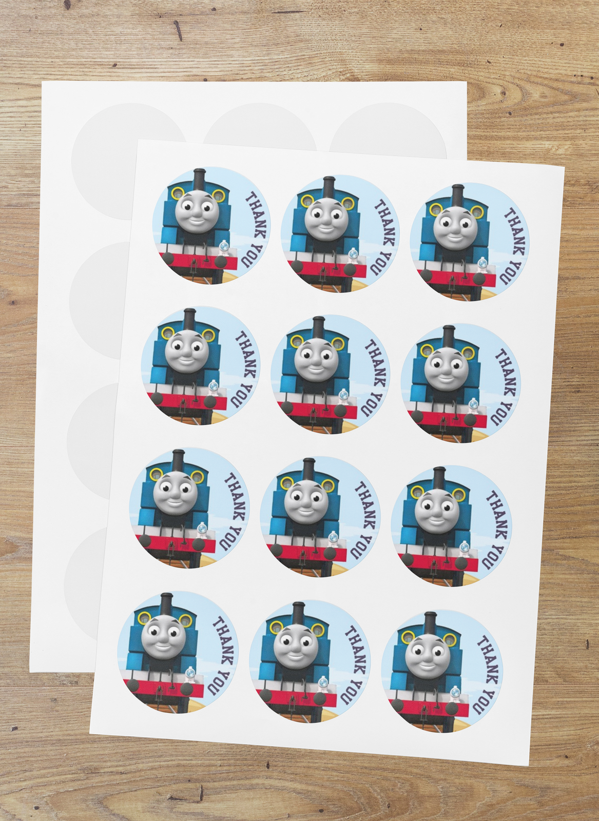 Thomas The Train Theme- Return Gift/birthday decor Thankyou Sticker (6 CM/Sticker/Multicolour/24Pcs)