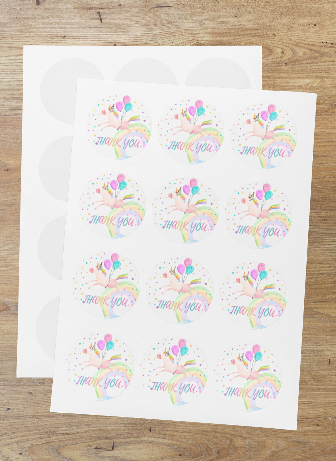 Unicorn Theme- Return Gift/birthday decor Thankyou Sticker (6 CM/Sticker/Mixcolour/24Pcs)