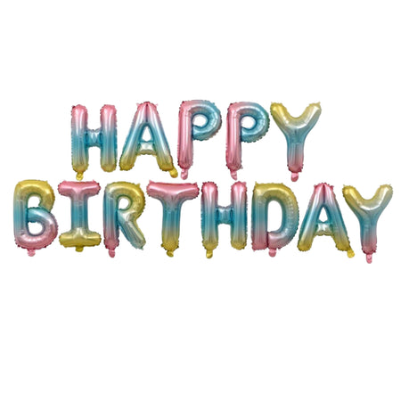 Happy Birthday 13 Letters Set Foil Balloon (Rainbow)