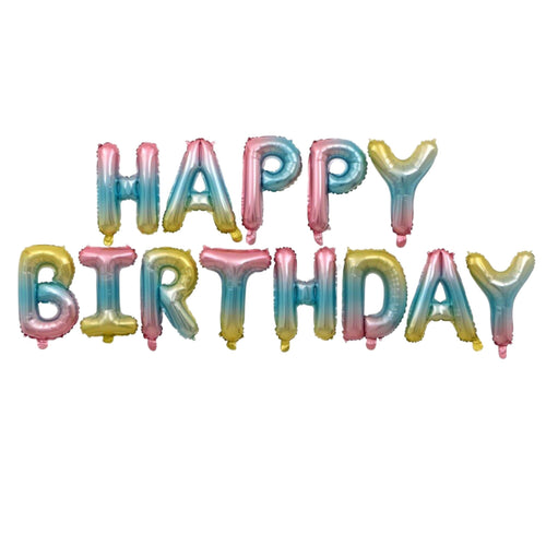 Load image into Gallery viewer, Party Decor Mall – Happy Birthday 13 Letters Set Foil Balloon (Rainbow)
