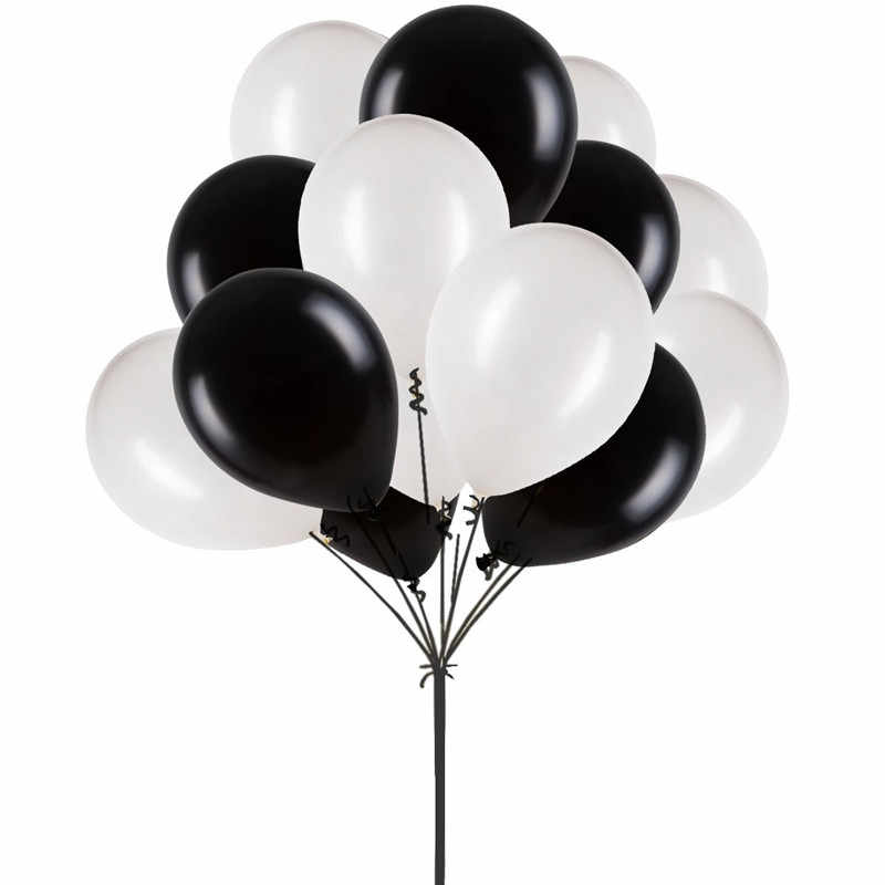 Black White Mix Balloons - Bow Tie Theme - Set of 100