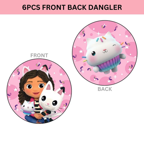 Load image into Gallery viewer, Gabby Dollhouse Theme Hanging Danglers - Set of 6, Double-Sided Prints, 6 Inches Each with Hanging Ribbon (6 Inches/250 GSM Cardstock/Mixcolour/6Pcs)
