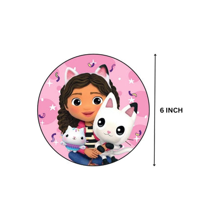 Gabby Dollhouse Theme Hanging Danglers - Set of 6, Double-Sided Prints, 6 Inches Each with Hanging Ribbon (6 Inches/250 GSM Cardstock/Mixcolour/6Pcs)