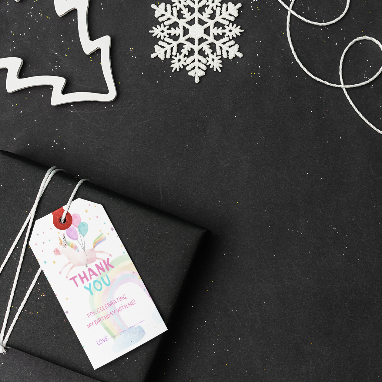 Unicorn Theme Birthday Favour Tags (2 x 3.5 inches/250 GSM Cardstock/Multicolour/30Pcs)