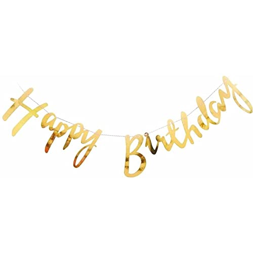 Load image into Gallery viewer, Happy Birthday Banner Cursive Gold Dangler
