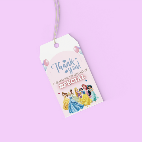 Load image into Gallery viewer, Princess Theme Birthday Favour Tags (2 x 3.5 inches/250 GSM Cardstock/Mixcolour/30Pcs)
