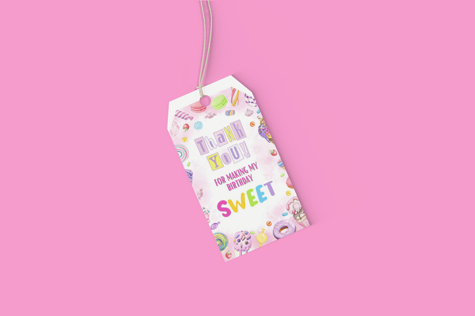 Ice Cream Theme Model 2 Birthday Favour Tags (2 x 3.5 inches/250 GSM Cardstock/Mixcolour/30Pcs)