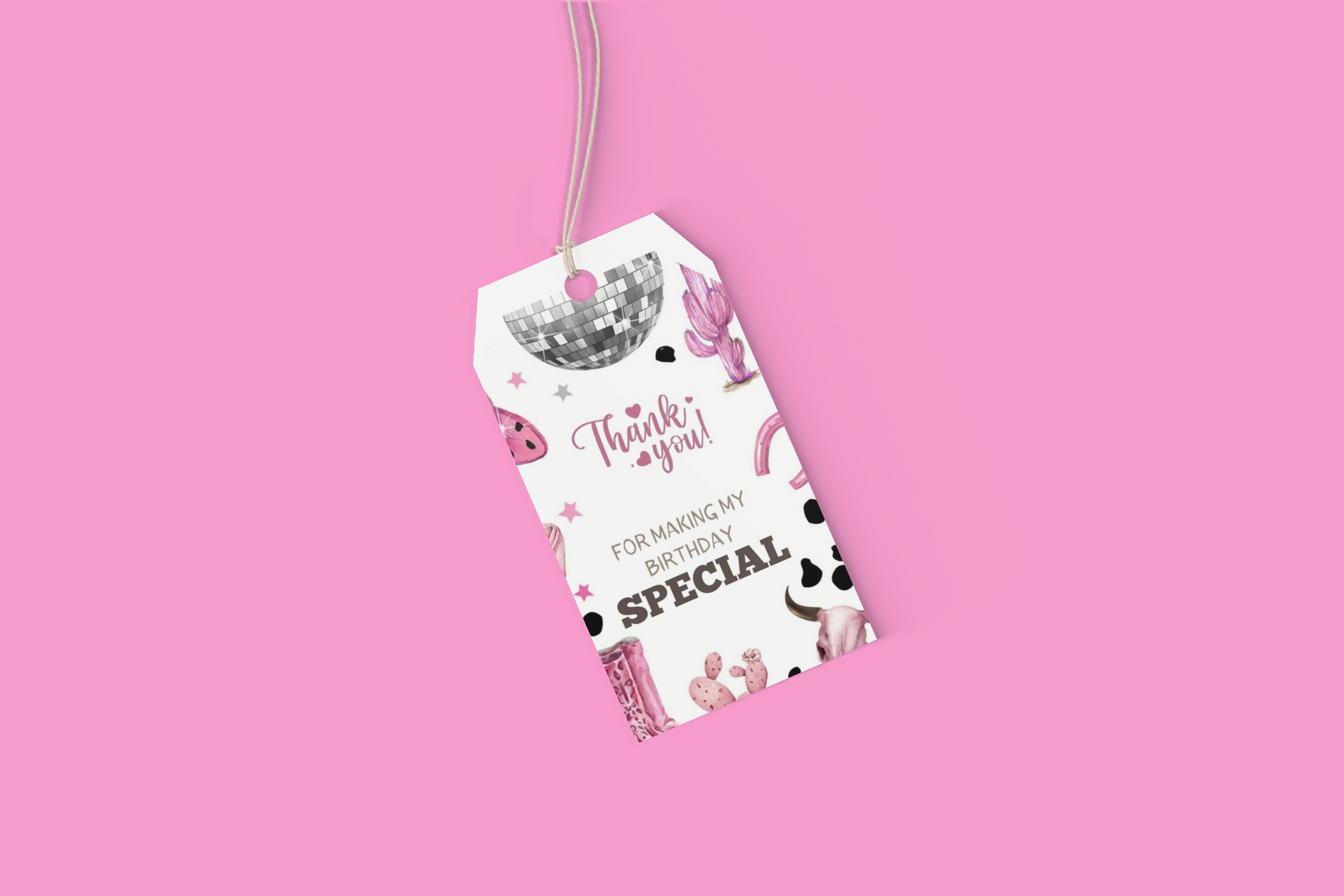 Glamour Theme Birthday Favour Tags (2 x 3.5 inches/250 GSM Cardstock/Mixcolour/30Pcs)