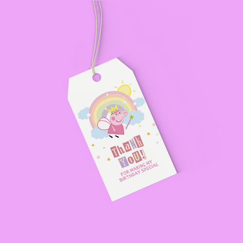 Load image into Gallery viewer, Peppa Pig Theme Birthday Favour Tags (2 x 3.5 inches/250 GSM Cardstock/Mixcolour/30Pcs)
