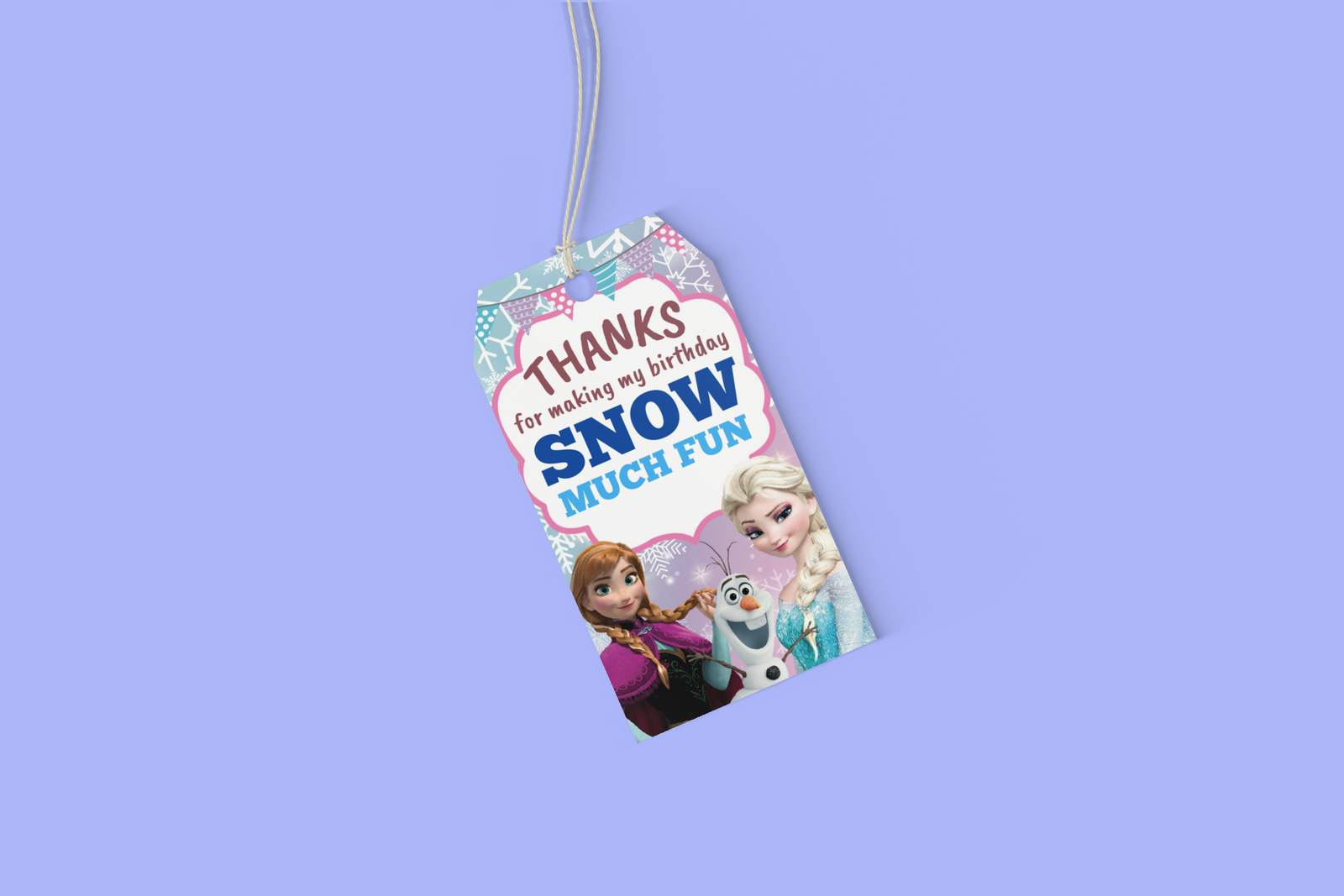 Frozen Theme Birthday Favour Tags (2 x 3.5 inches/250 GSM Cardstock/Multicolour/30Pcs)
