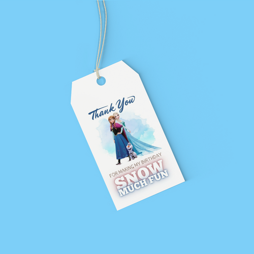 Load image into Gallery viewer, Frozen Theme Model 2 Birthday Favour Tags (2 x 3.5 inches/250 GSM Cardstock/Mixcolour/30Pcs)
