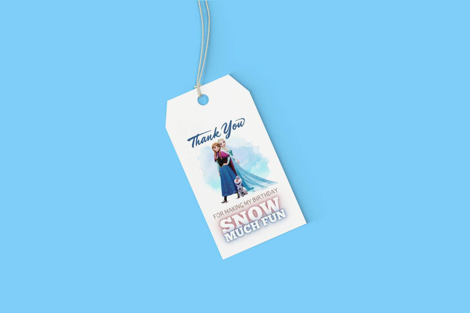 Frozen Theme Model 2 Birthday Favour Tags (2 x 3.5 inches/250 GSM Cardstock/Mixcolour/30Pcs)
