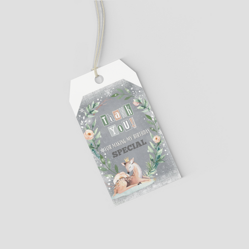 Load image into Gallery viewer, Winter Onderland Theme Birthday Favour Tags (2 x 3.5 inches/250 GSM Cardstock/Mixcolour/30Pcs)
