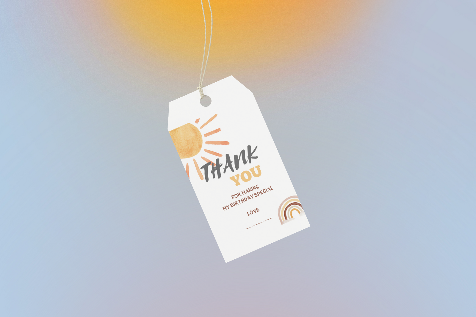 Sunsine Theme Birthday Favour Tags (2 x 3.5 inches/250 GSM Cardstock/Multicolour/30Pcs)