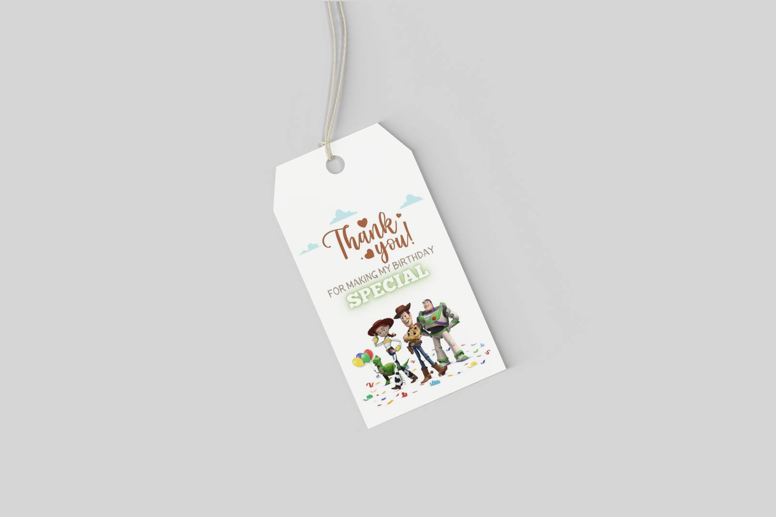 Toys Story Theme Birthday Favour Tags (2 x 3.5 inches/250 GSM Cardstock/Mixcolour/30Pcs)