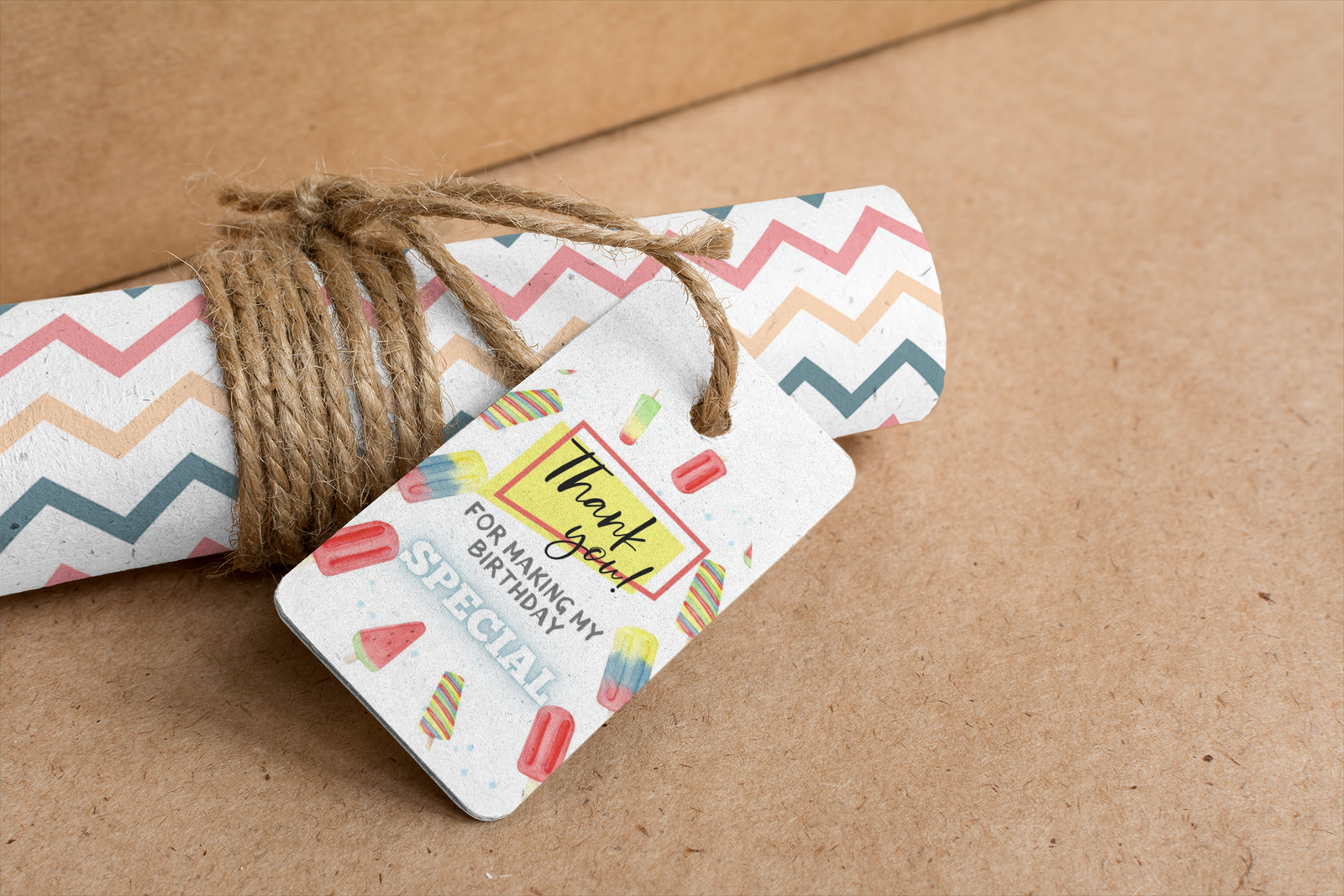 Ice Cream Theme Birthday Favour Tags (2 x 3.5 inches/250 GSM Cardstock/Mixcolour/30Pcs)