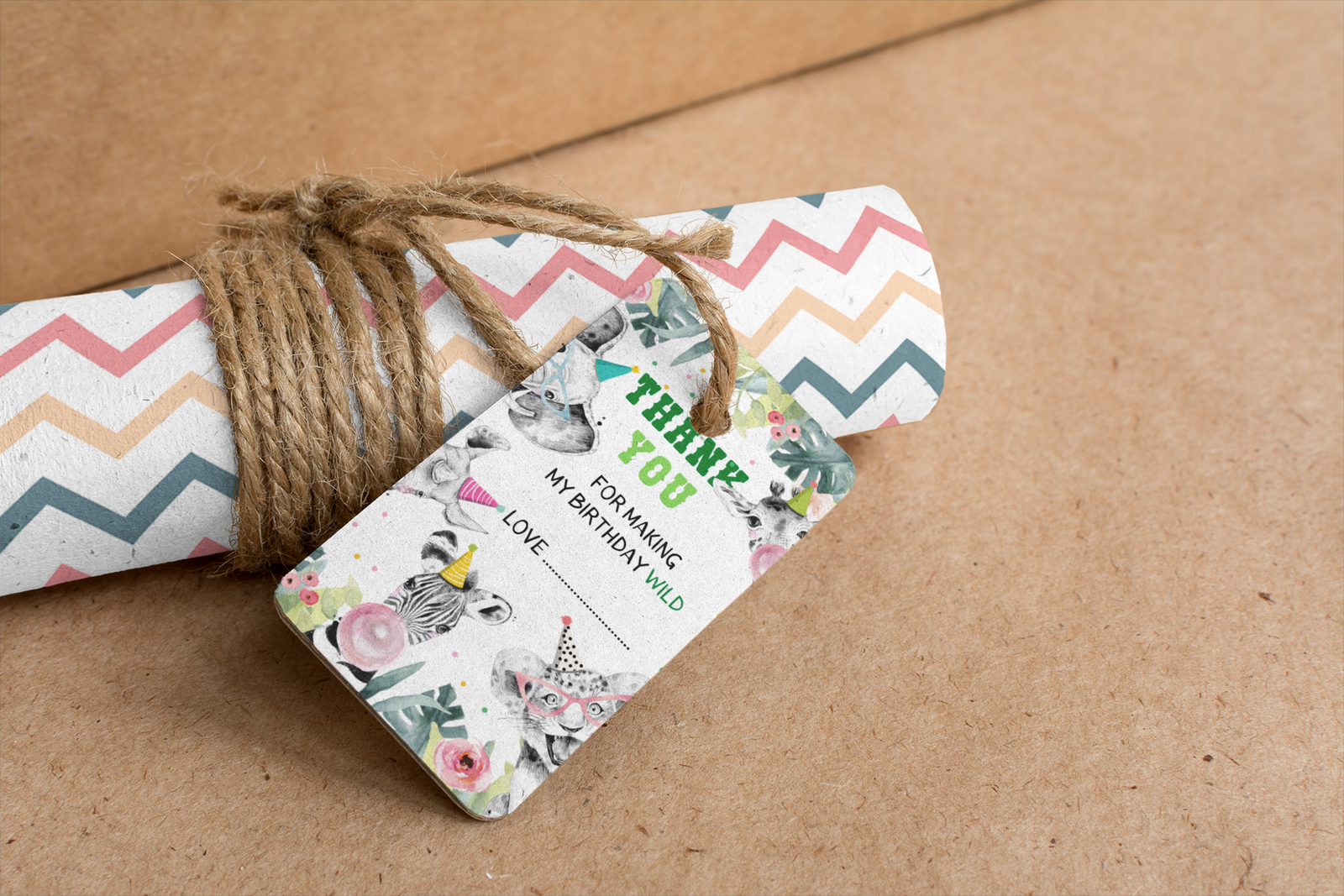 Jungle Theme Birthday Favour Tags (2 x 3.5 inches/250 GSM Cardstock/Multicolour/30Pcs)