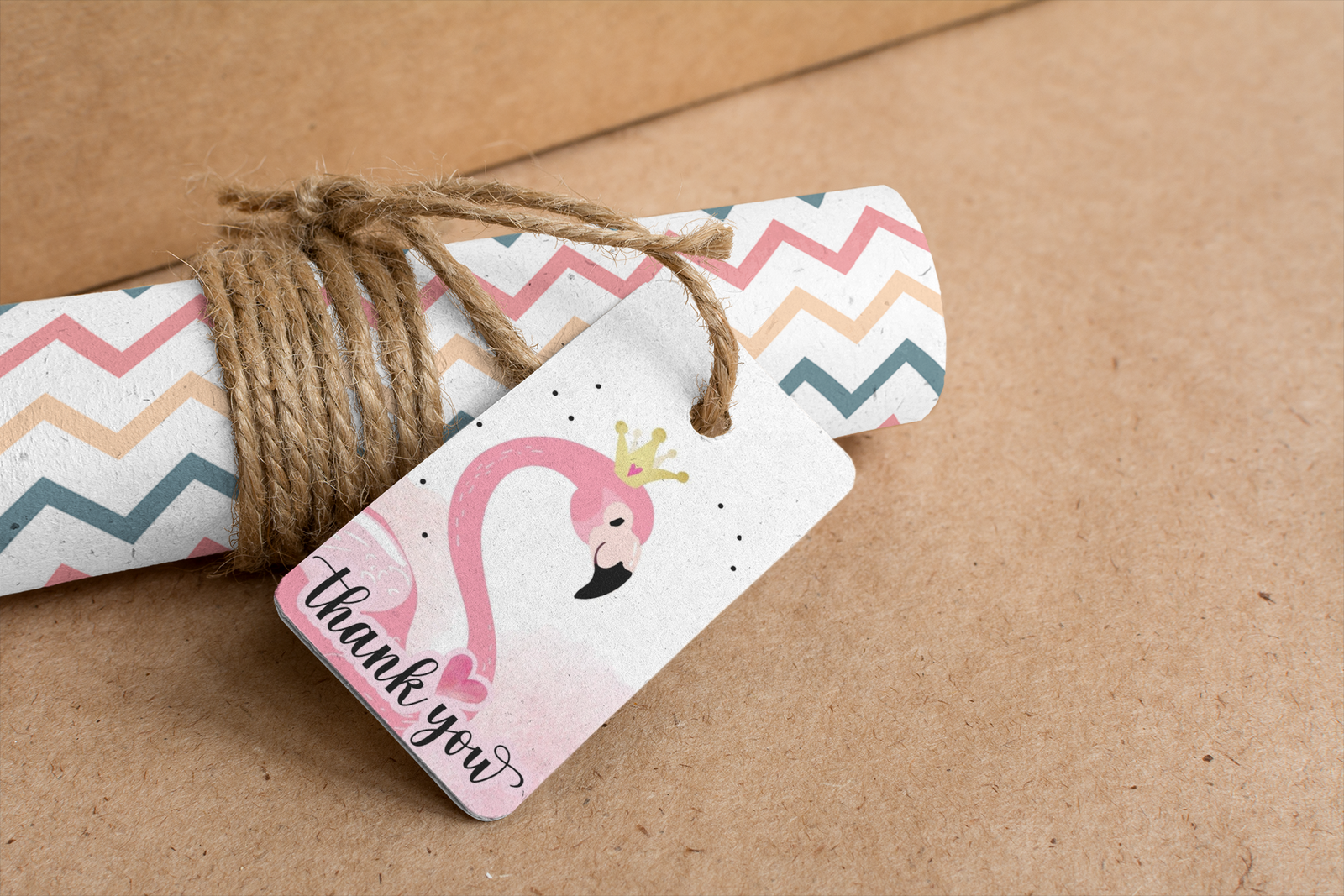 Flamingo Theme Model 2 Birthday Favour Tags (2 x 3.5 inches/250 GSM Cardstock/Mixcolour/30Pcs)
