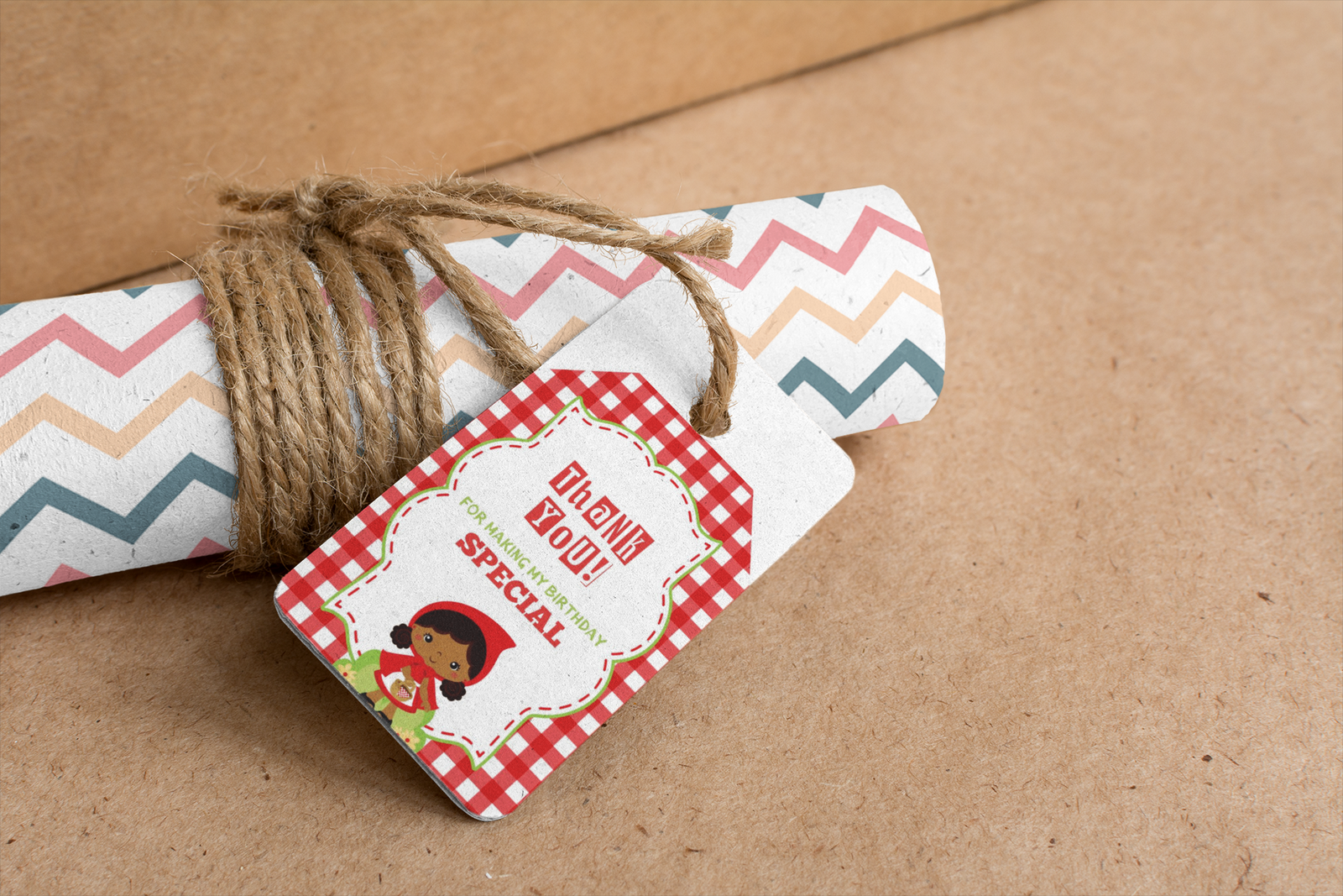 Little Red Riding Hood Theme Birthday Favour Tags (2 x 3.5 inches/250 GSM Cardstock/Mixcolour/30Pcs)