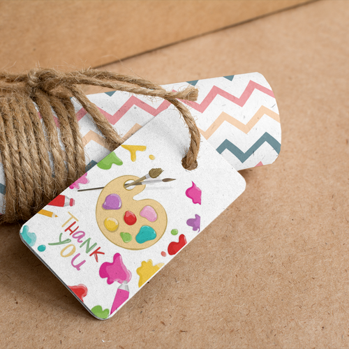 Load image into Gallery viewer, Craft Theme Birthday Favour Tags (2 x 3.5 inches/250 GSM Cardstock/Mixcolour/30Pcs)
