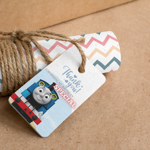Load image into Gallery viewer, Thomas The Train Theme Birthday Favour Tags (2 x 3.5 inches/250 GSM Cardstock/Mixcolour/30Pcs)
