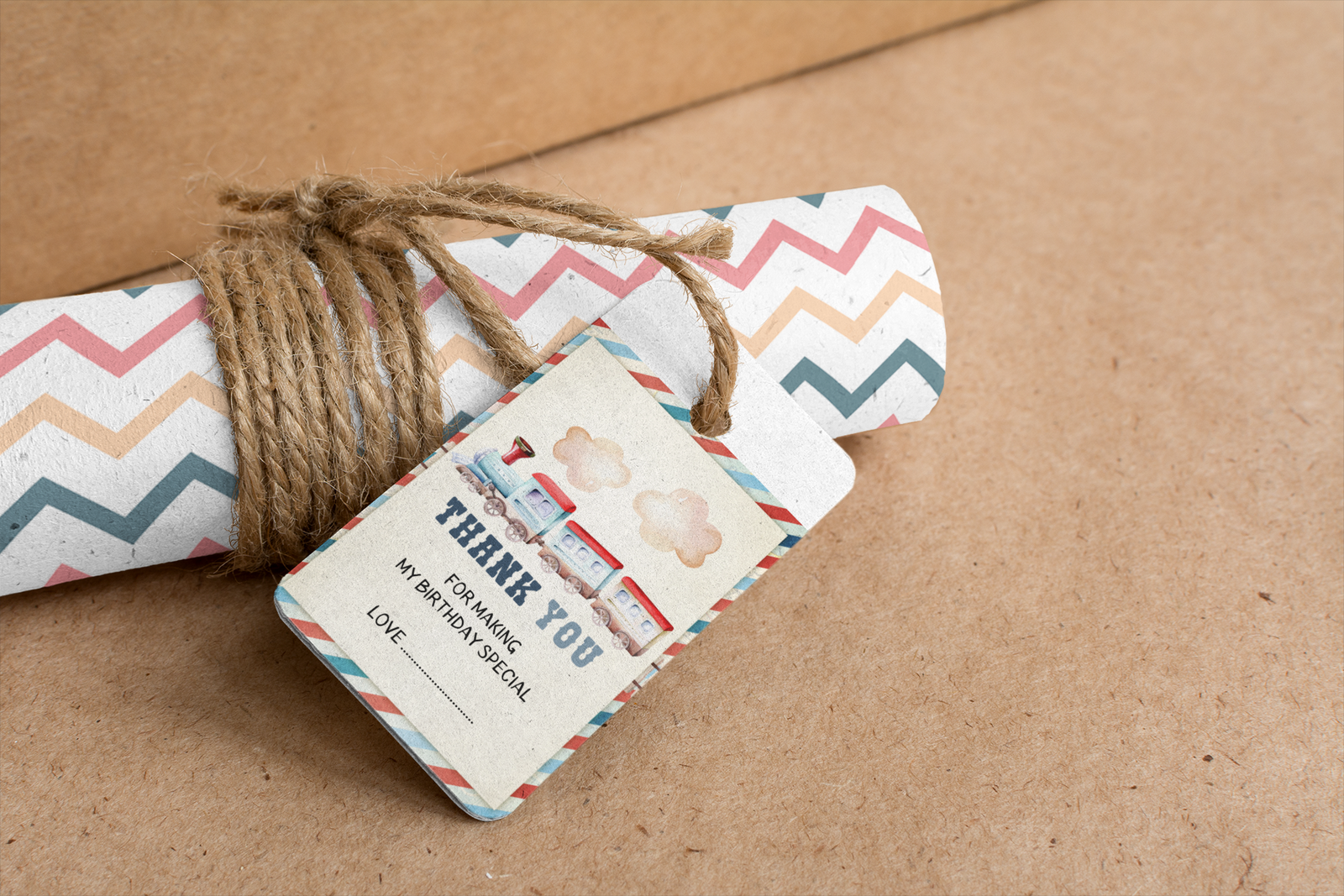 Train Theme Birthday Favour Tags (2 x 3.5 inches/250 GSM Cardstock/Multicolour/30Pcs)