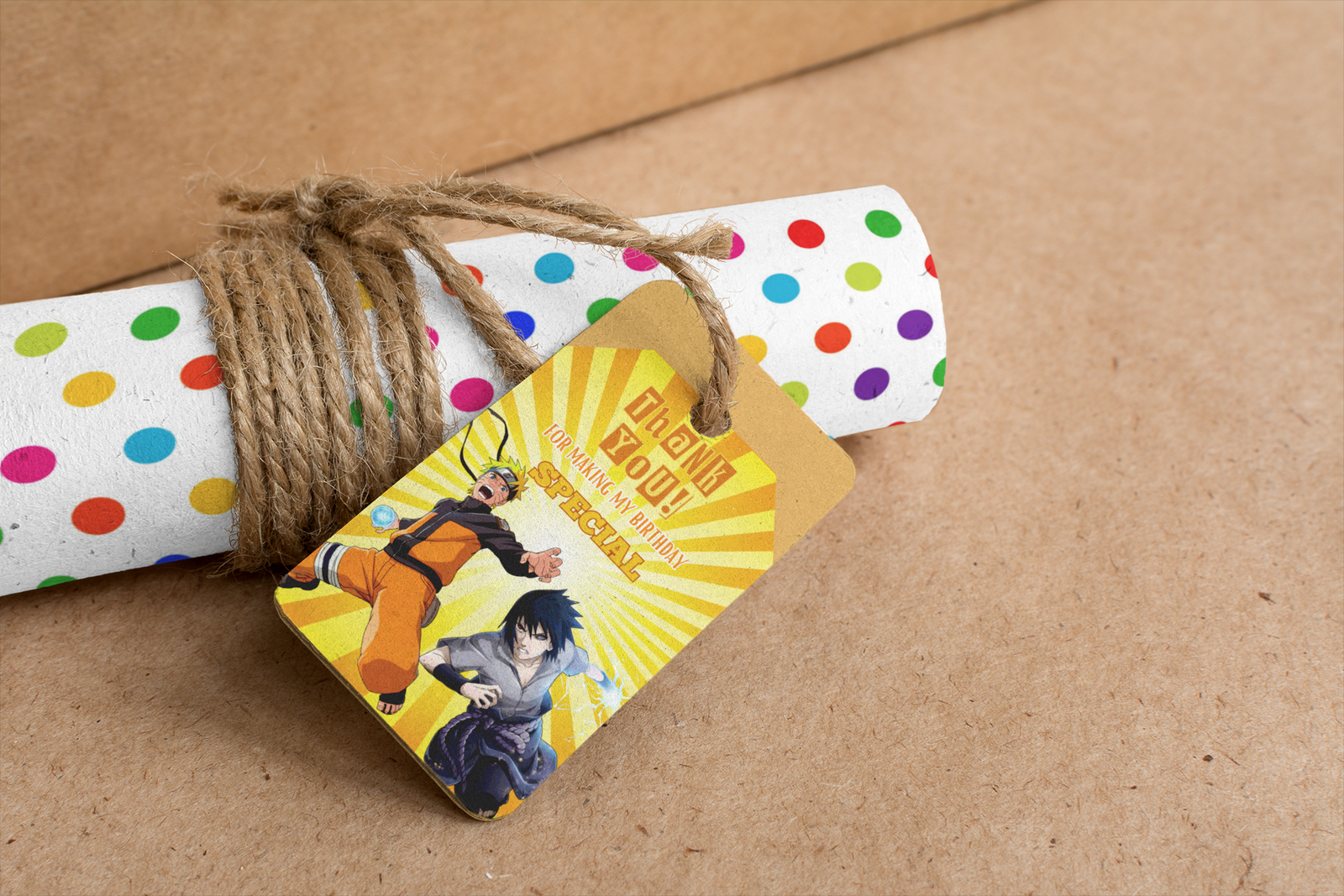 Naruto Theme Model 2 Birthday Favour Tags (2 x 3.5 inches/250 GSM Cardstock/Mixcolour/30Pcs)
