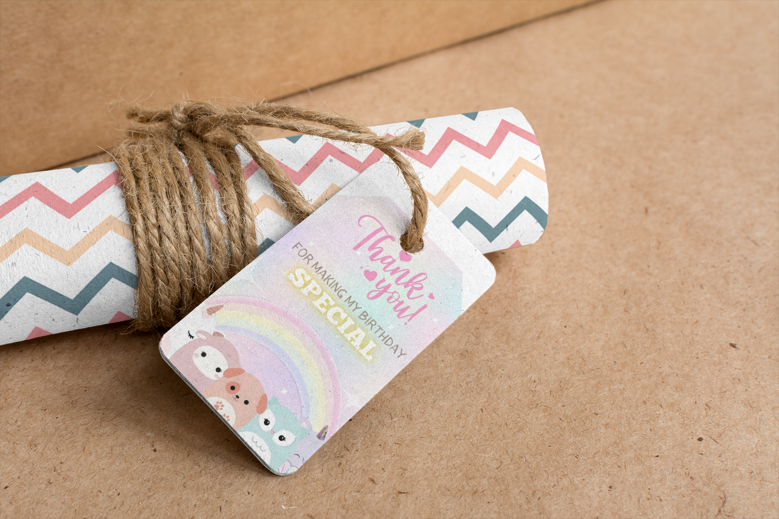 Squish Mallow Theme Birthday Favour Tags (2 x 3.5 inches/250 GSM Cardstock/Mixcolour/30Pcs)