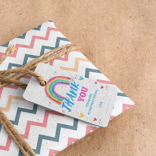 Load image into Gallery viewer, Rainbow Theme Birthday Favour Tags (2 x 3.5 inches/250 GSM Cardstock/Multicolour/30Pcs)
