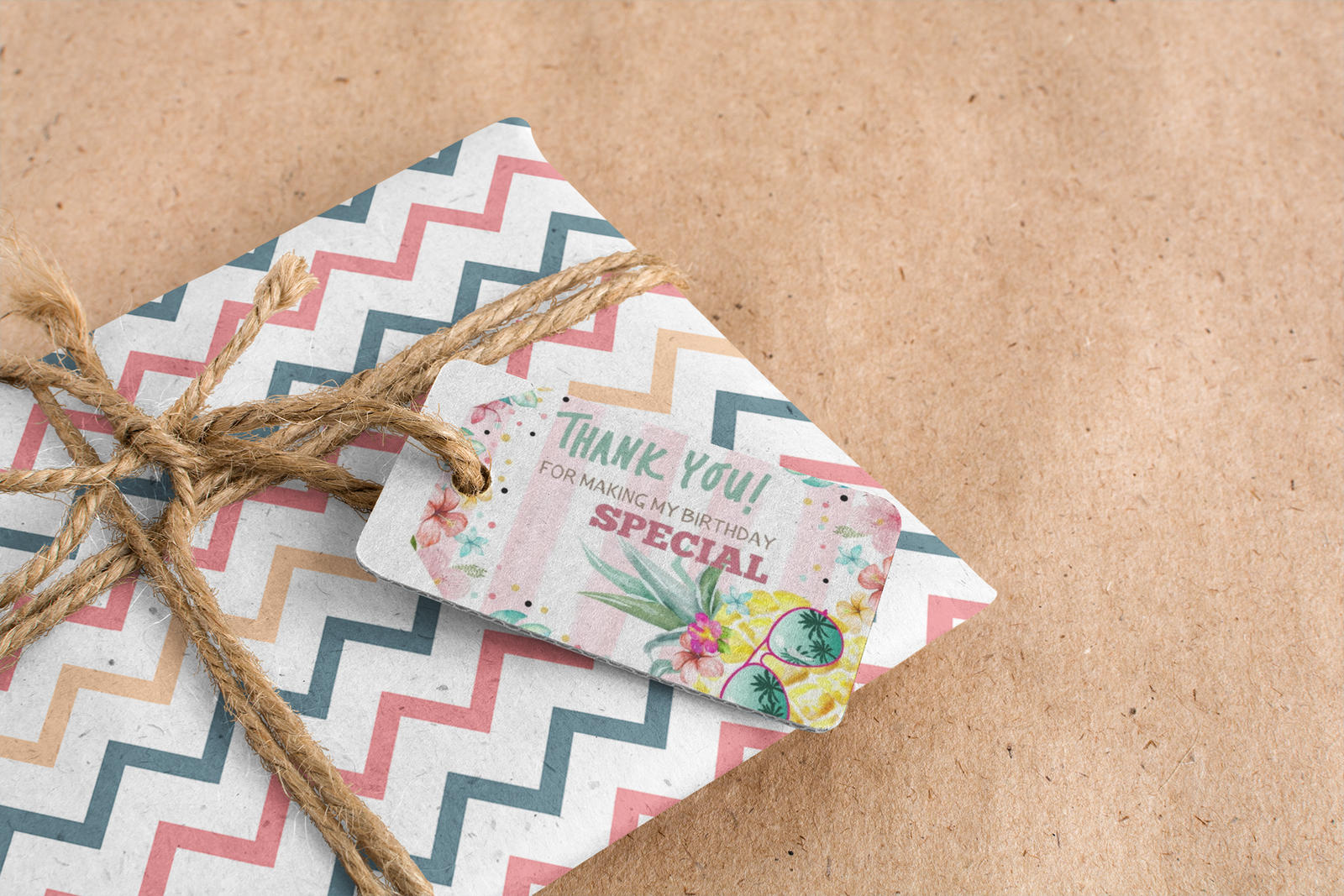 Hawaiin Theme Birthday Favour Tags (2 x 3.5 inches/250 GSM Cardstock/Mixcolour/30Pcs)