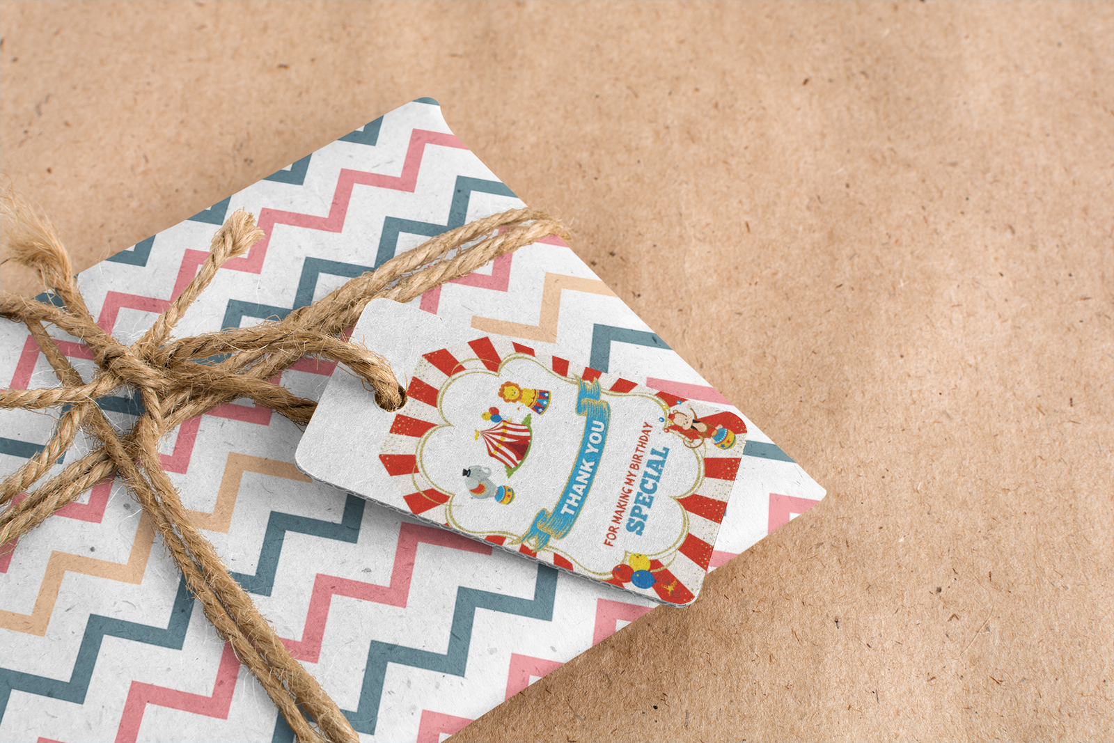 Carnival Theme Birthday Favour Tags (2 x 3.5 inches/250 GSM Cardstock/Multicolour/30Pcs)