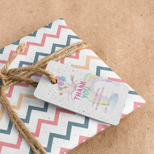 Load image into Gallery viewer, Unicorn Theme Birthday Favour Tags (2 x 3.5 inches/250 GSM Cardstock/Multicolour/30Pcs)

