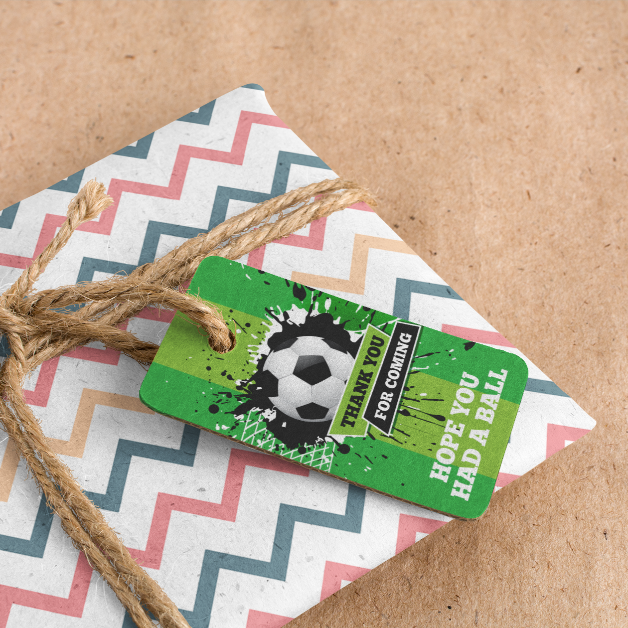 Football Theme Birthday Favour Tags (2 x 3.5 inches/250 GSM Cardstock/Black, White, Green, Dark Green/30Pcs)