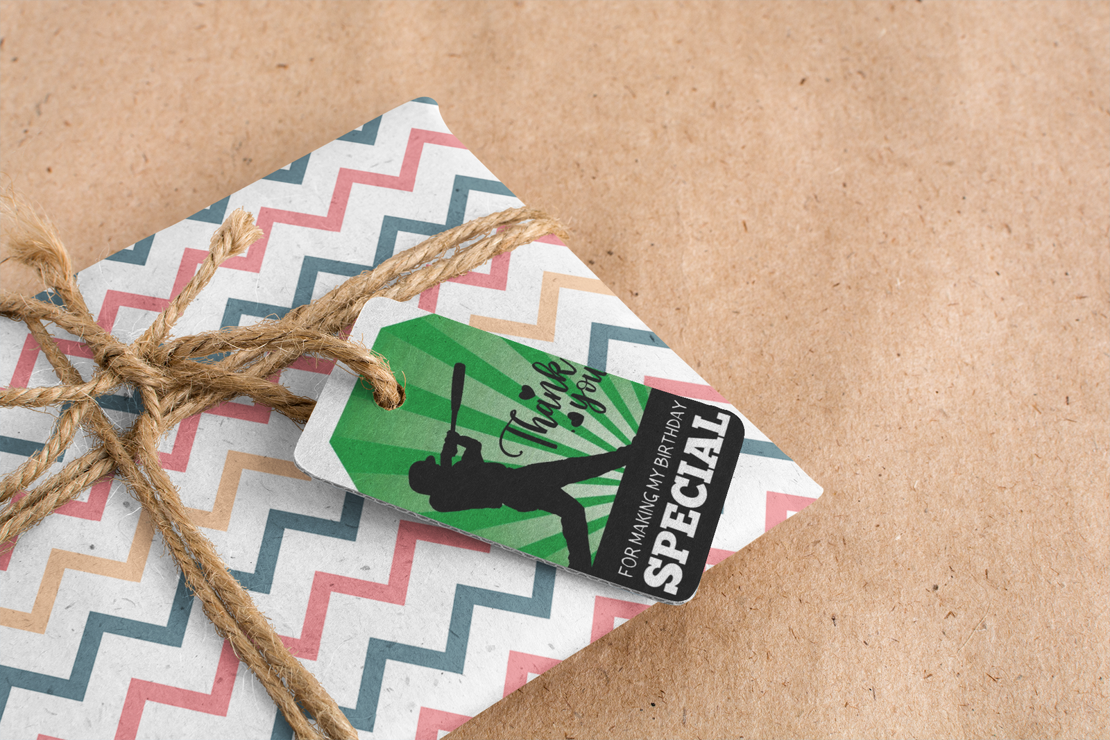 Baseball Theme Birthday Favour Tags (2 x 3.5 inches/250 GSM Cardstock/Black, White, Green & Light Green/30Pcs)