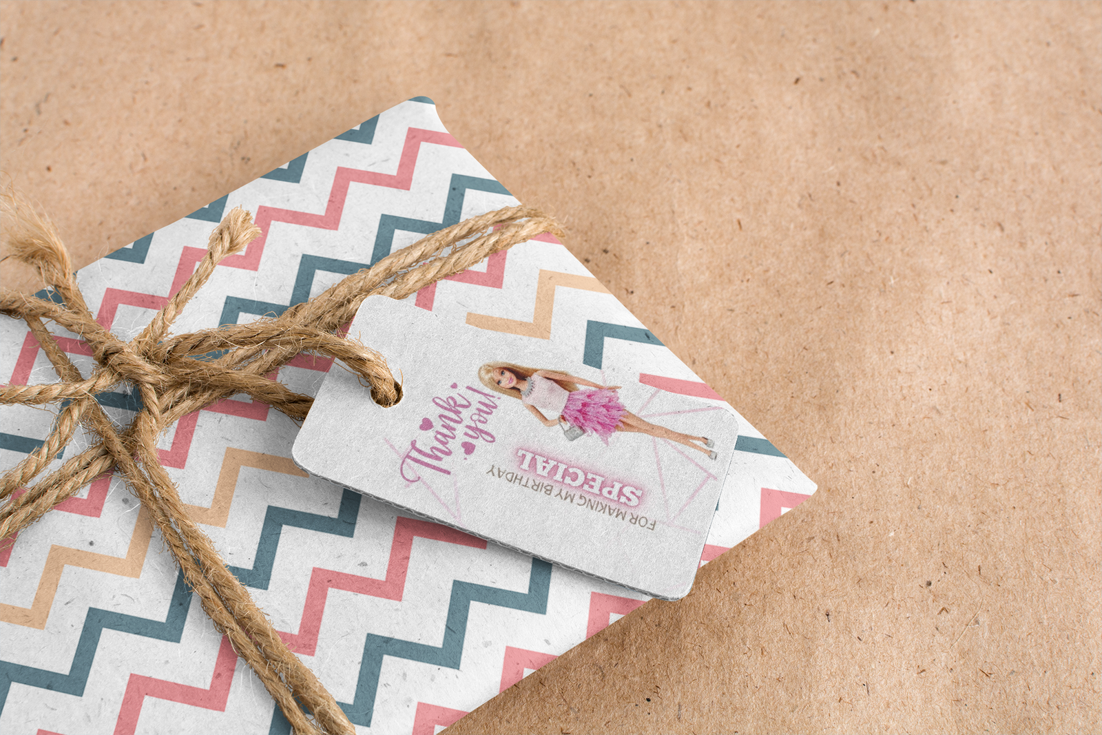Barbie Pink Theme Birthday Favour Tags (2 x 3.5 inches/250 GSM Cardstock/Purple, pink, and White/30Pcs)