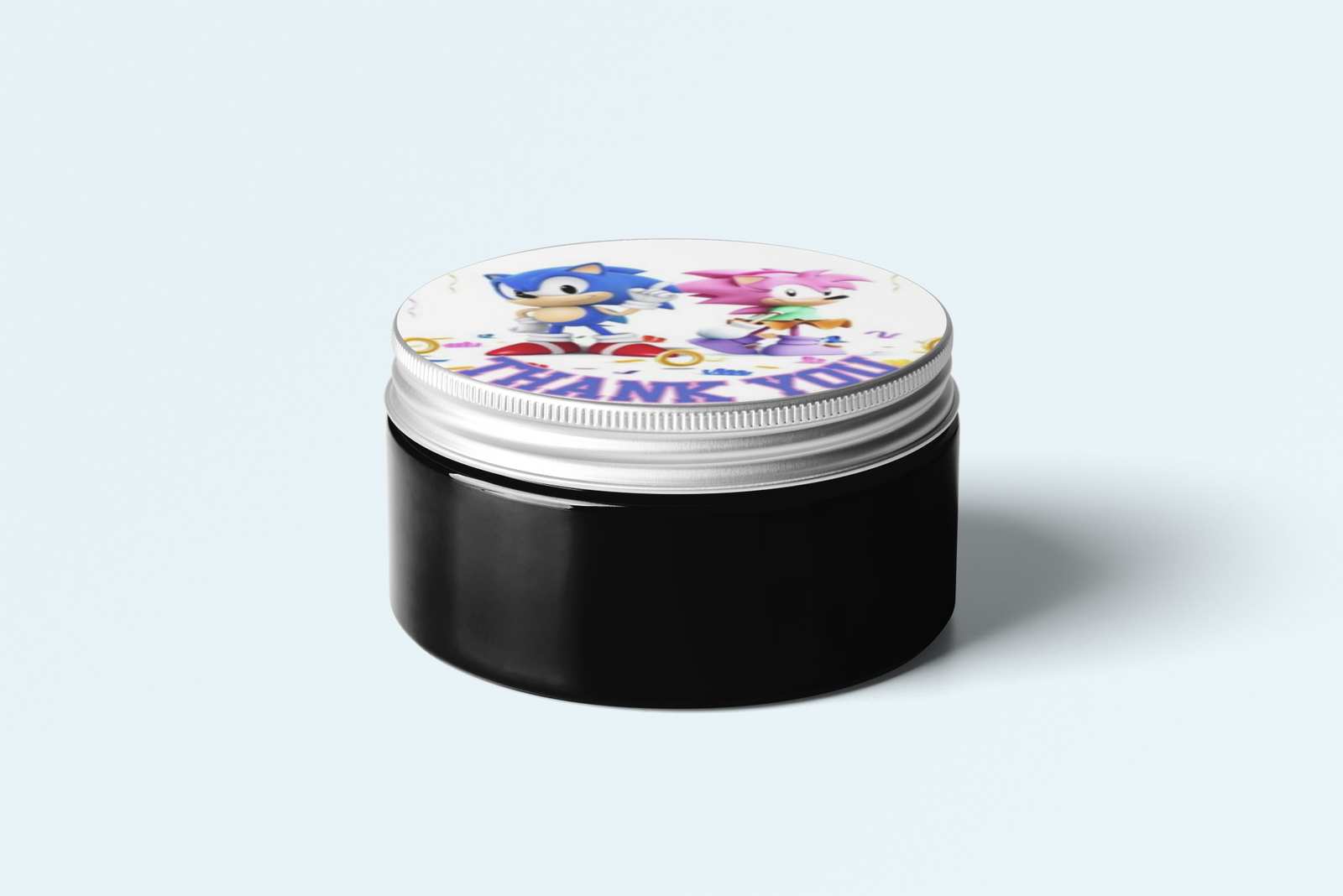 Sonic Theme Model 2- Return Gift/birthday decor Thankyou Sticker (6 CM/Sticker/Multicolour/24Pcs)