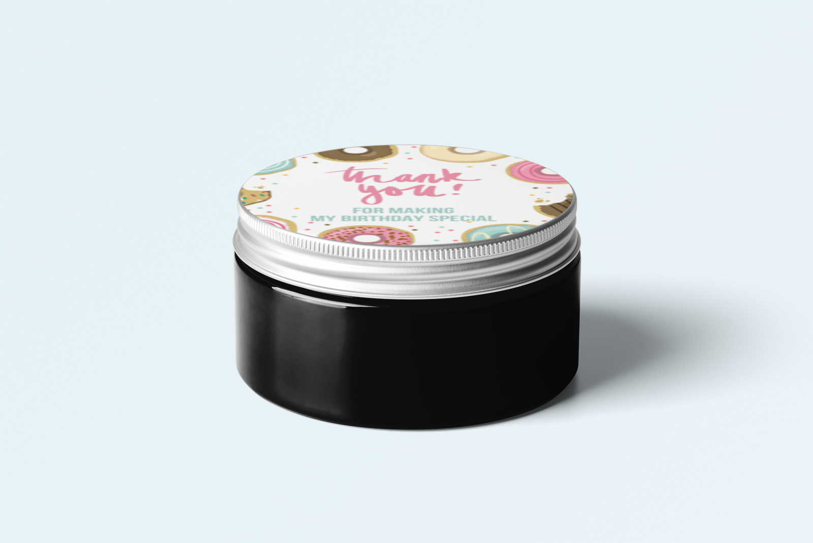 Doughnut Theme- Return Gift/birthday decor Thankyou Sticker (6 CM/Sticker/Mixcolour/24Pcs)