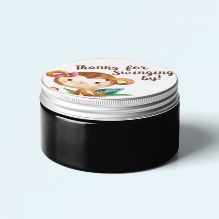 Monkey Theme- Return Gift/birthday decor Thankyou Sticker (6 CM/Sticker/Mixcolour/24Pcs)