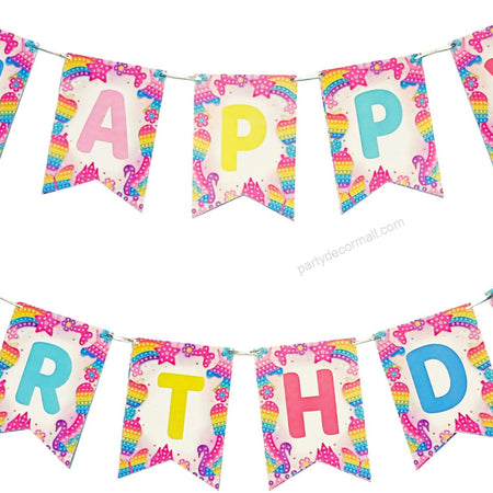 Pop-it Banner Birthday Party Decorations