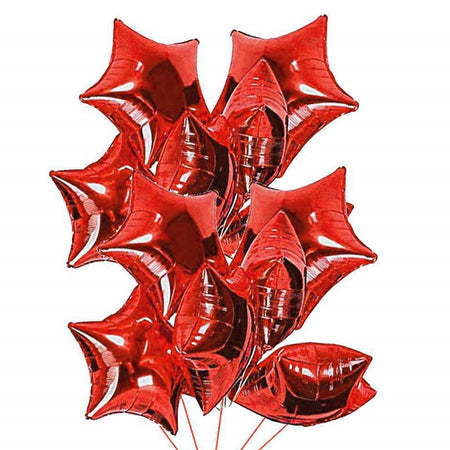 Party Decor Mall Red Star Foil Balloon 18″ inch for Anniversary, Valentine Party & Birthday Party Pack of 10