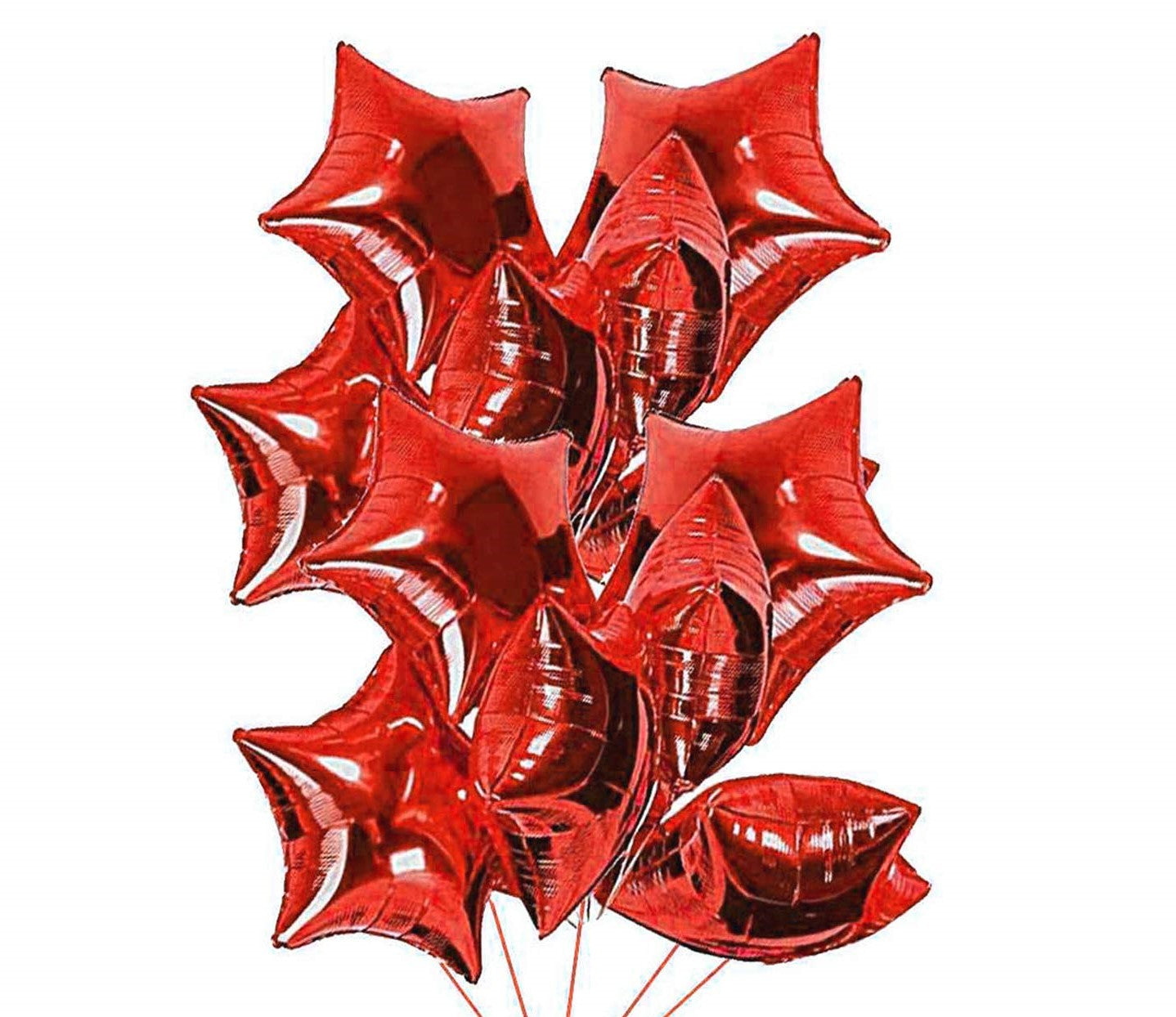 Party Decor Mall Red Star Foil Balloon 18″ inch for Anniversary, Valentine Party & Birthday Party Pack of 10