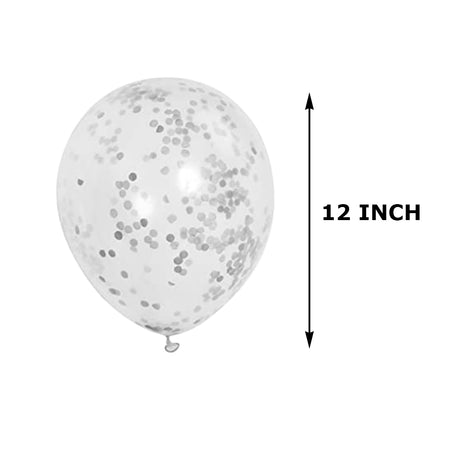 Silver Confetti Balloons - 12″ Balloons
